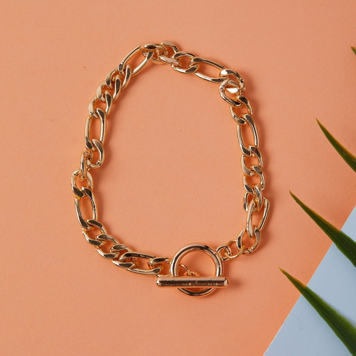 Heliophilia Silver Pulsera de Metal Dorada con Acabado Lacado